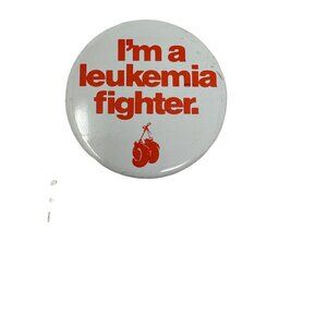 I'm A Leukemia Fighter Pinback Button Pin Boxing Gloves VTG Charity Awareness
